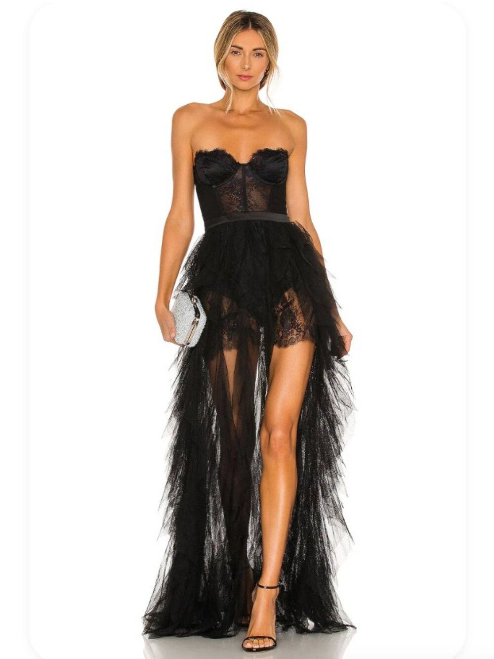 For Love & Lemons Bustier Black Gown